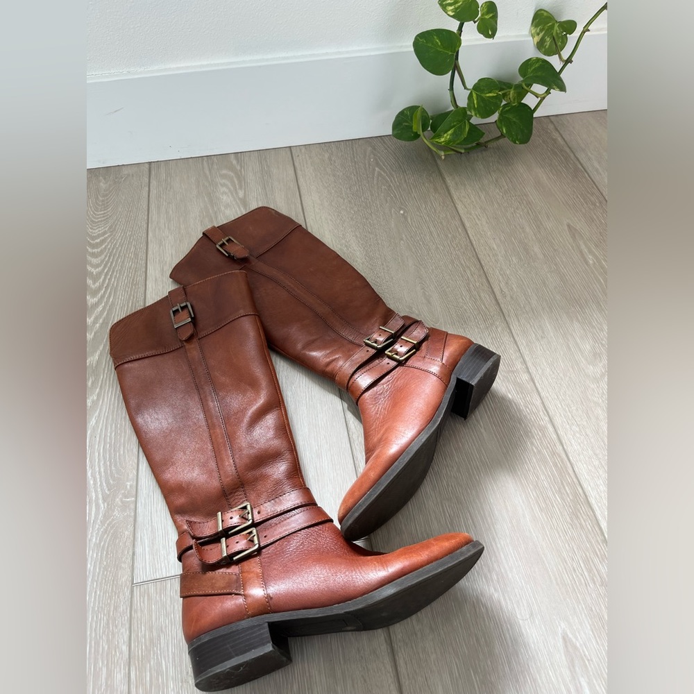 International Concepts Frank II classic rich brown leather boots.